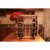 Vintiquewise Rustic Wooden Wine Rack with Glass Holder, 8 Bottle Decorative Wine Holder QI003340